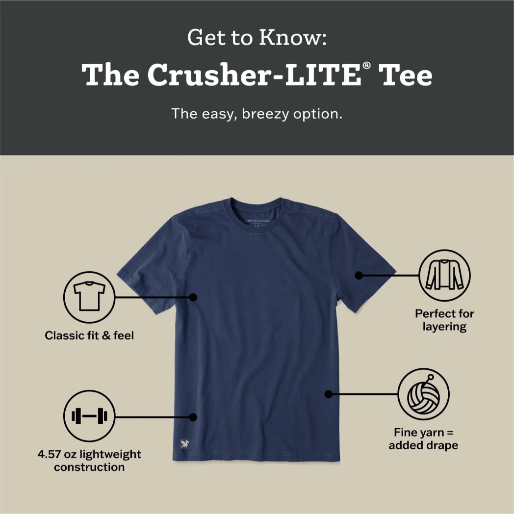 LIFE IS GOOD - MENS CRUSHER LITE TEE | High Five Whiskey Birch White