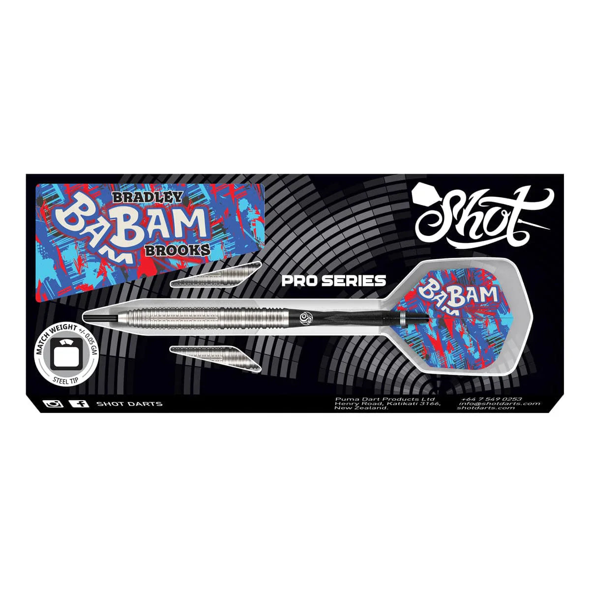 SHOT - BRADLEY BROOKS GEN 2 Darts Set - 90% Tungsten - 23g