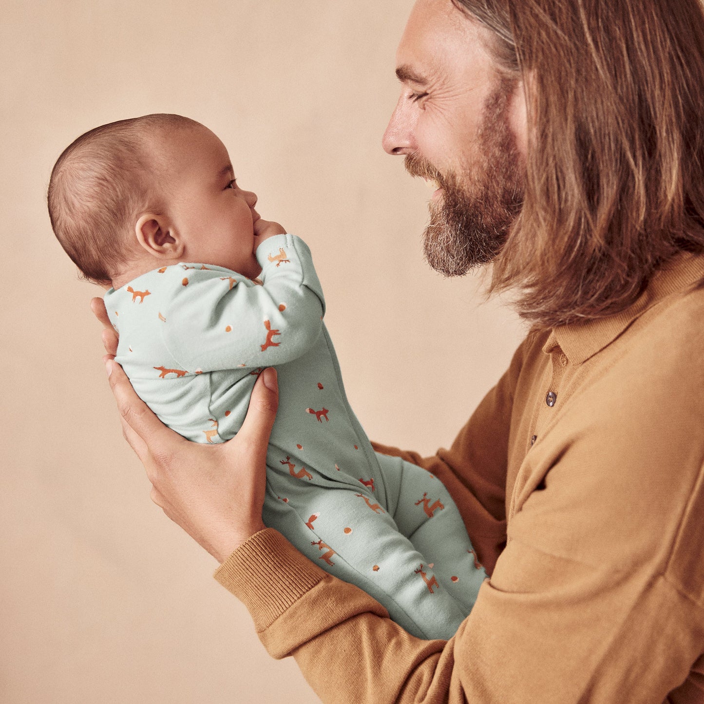 Fox Print Zip-Up Sleepsuit