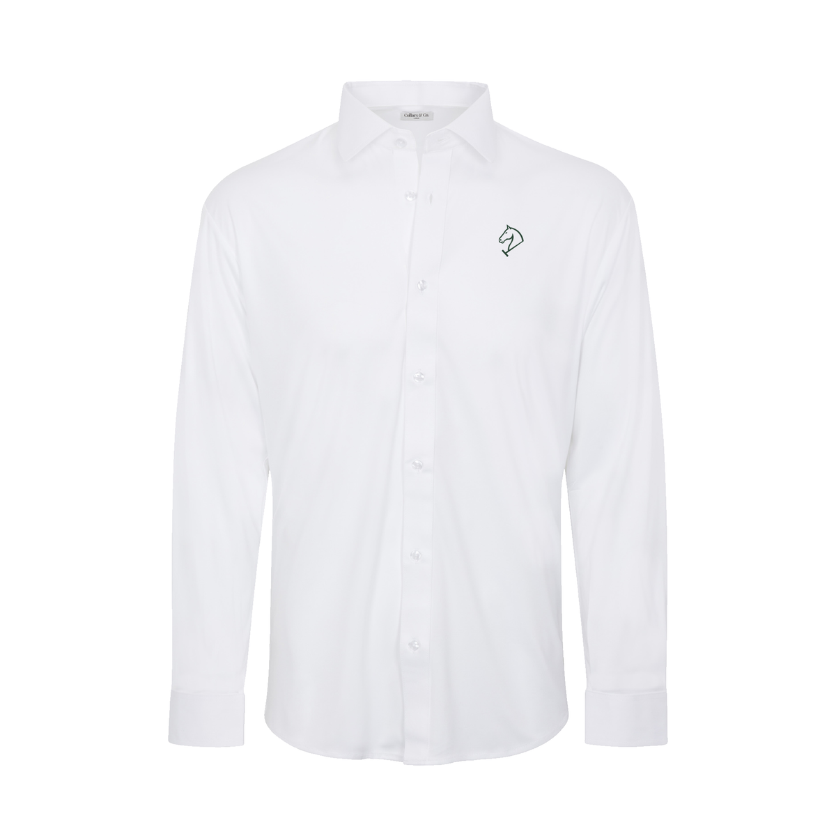 Greenwich Sound Polo Quattro Flex Dress Shirt with Semi-Spread Collar White