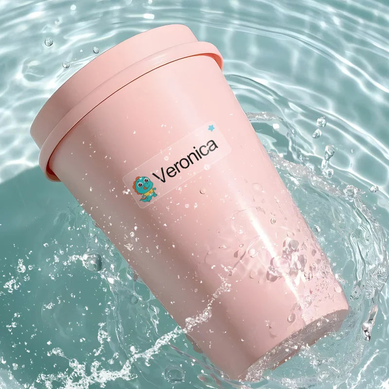 Custom Transparent Waterproof Stickers for Kids - Personalized Name Labels for School, Sports Bottles & DIY Crafts,Multilingual
