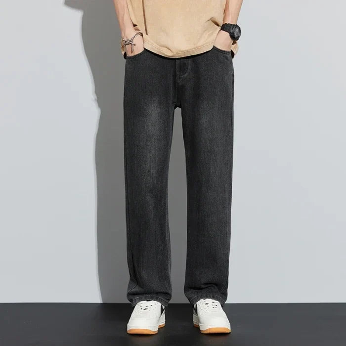 2024 New Jeans Men 100% Cotton Autumn Winter Loose Straight Wide Leg Trousers Fashion Brand Cargo Casual Pants for Men