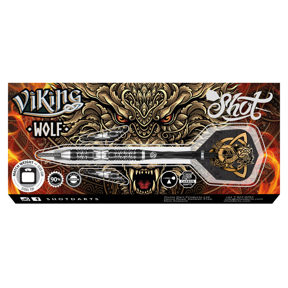 SHOT - VIKING WOLF Dart Set - 90% TUNGSTEN - 25g