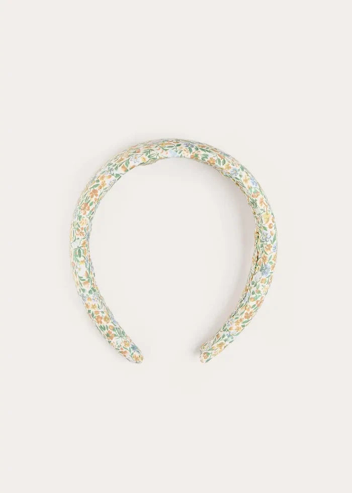 Adelaide Floral Padded Hairband in Yellow HAIR ACCESSORIES from Pepa London