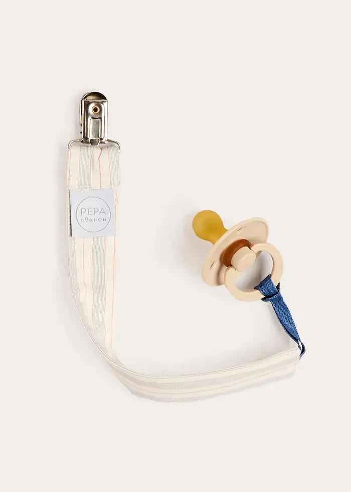 Brompton Stripe Dummy Clip in Beige ACCESSORIES from Pepa London