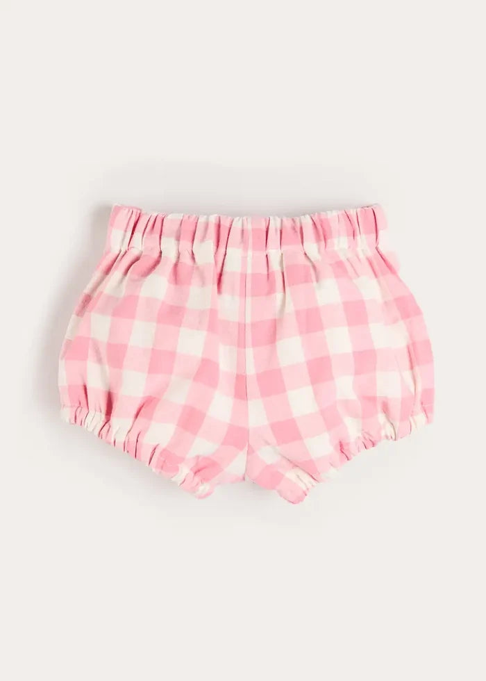 Catherine Gingham Button Detail Bloomers in Pink (3mths-2yrs) BLOOMERS from Pepa London