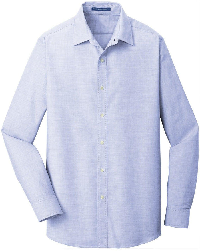 No-Logo CLOSEOUT - Port Authority Slim Fit SuperPro Oxford Shirt-Dress Shirts-Port Authority-Oxford Blue-XS-Thread Logic