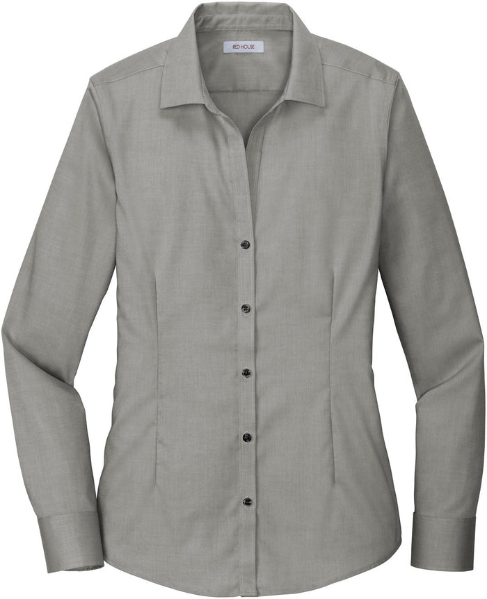 No-Logo CLOSEOUT - Red House Ladies Pinpoint Oxford Non-Iron Shirt-Dress Shirts-Red House-Charcoal-S-Thread Logic