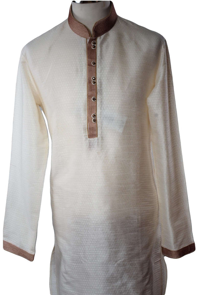 Cream Mens Kurta set - Bollywood, Weddings, Fancy Dress - SNC586VT-CRM - Prachy Creations