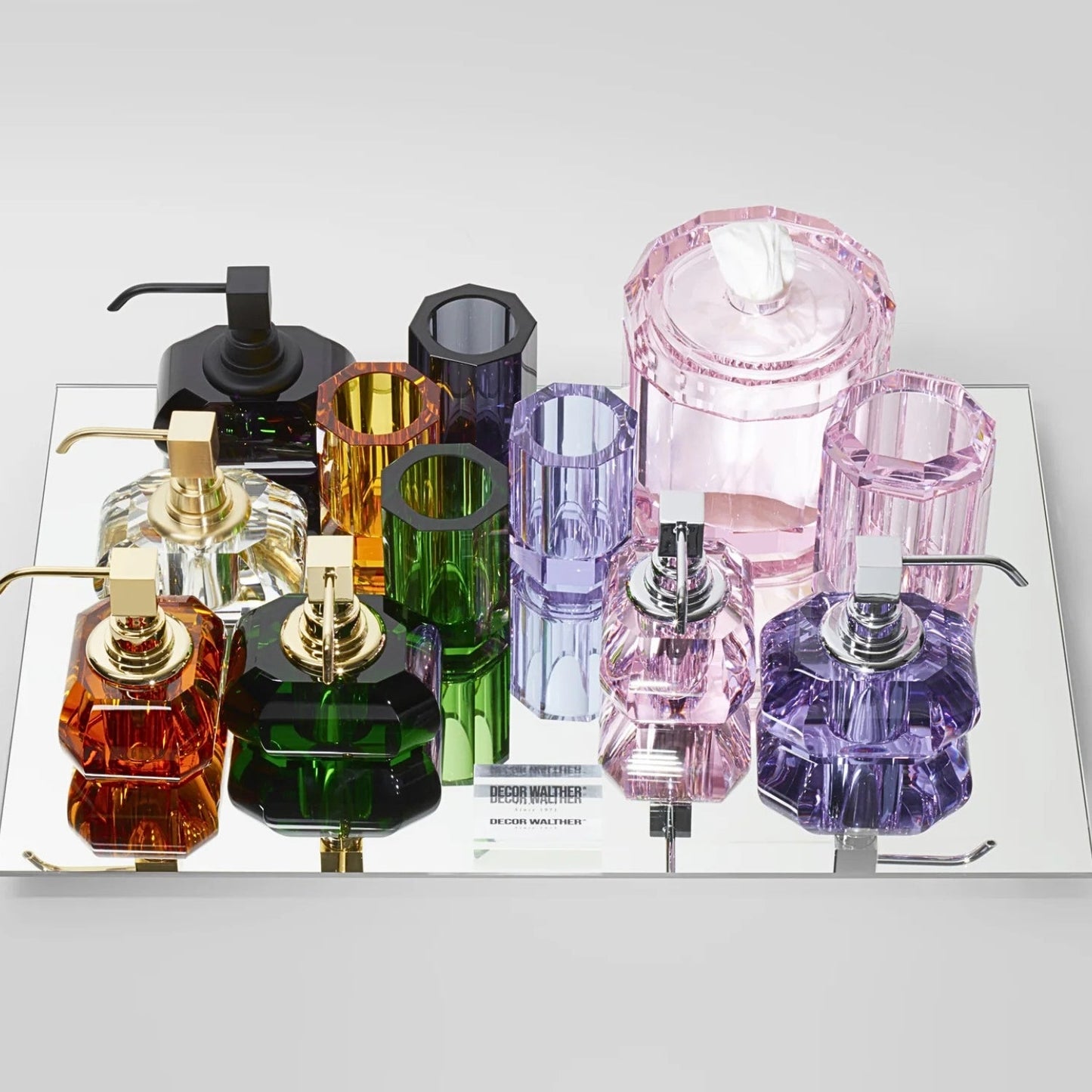 decor walther | KRISTALL collection | soap dispenser | rich burgundy + gold 24 carat