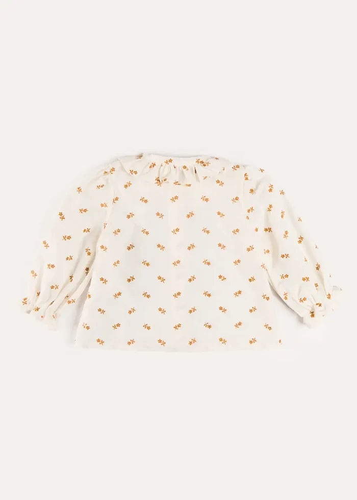 Hattie Floral Embroidered Long Sleeve Blouse in White (2-10yrs) BLOUSES from Pepa London