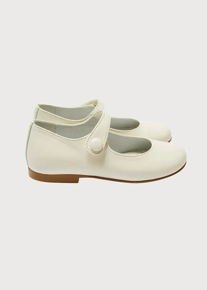 Leather Celebration Mary Jane Shoes in Ivory (20-34EU) SHOES from Pepa London