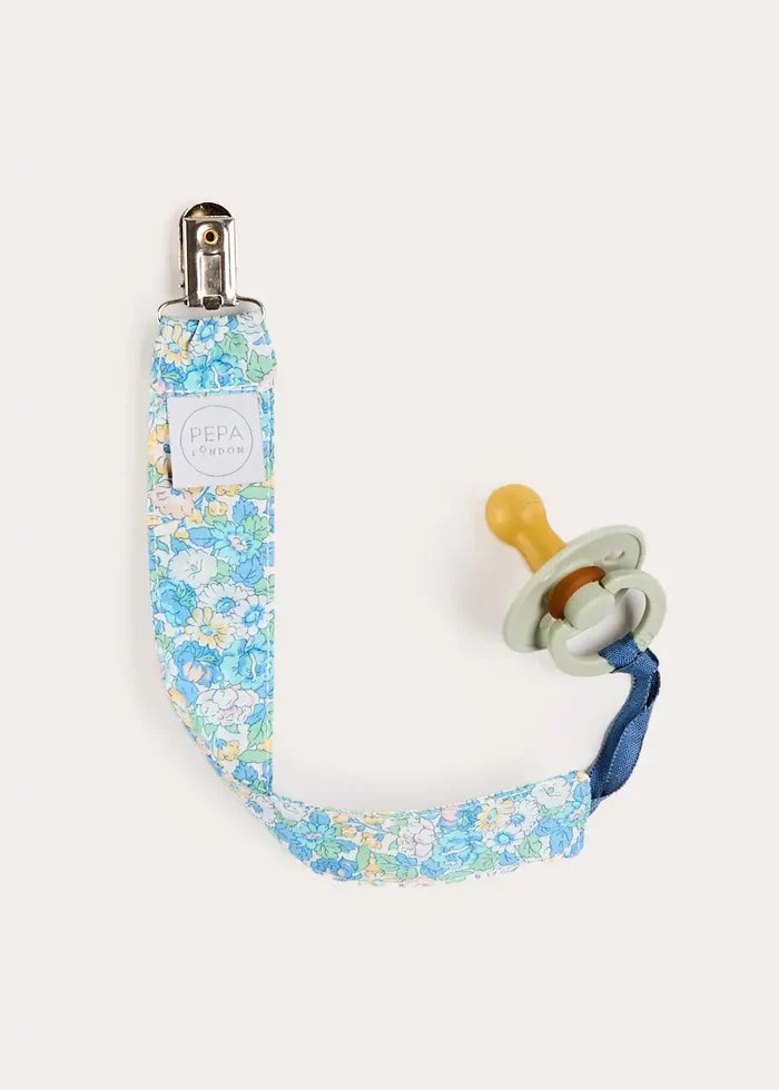 Leontyne Floral Dummy Clip in Blue Made with Liberty Fabric ACCESSORIES from Pepa London