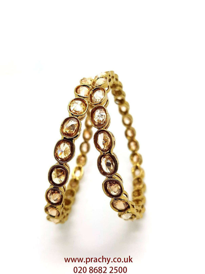 MNA46 jp - Pair of quality Reverse stone Bangles , Weddings, Bollywood - Prachy Creations