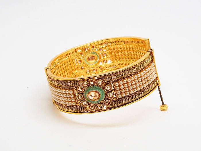 Openable Gold finish Kada Bangle - Various sizes - Bollywood - Weddings - HR812 Vp0919 - Prachy Creations