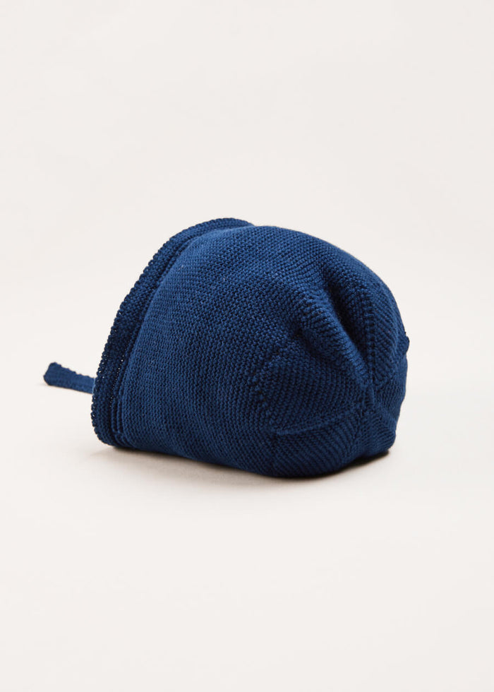 Openwork Knitted Bonnet in Navy (S-L) KNITTED ACCESSORIES from Pepa London