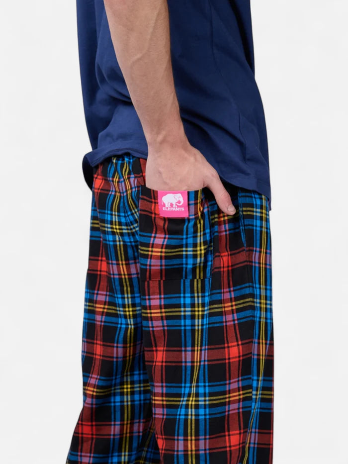 Pantalon Elepants 180 Poplin Negro Azul Rojo