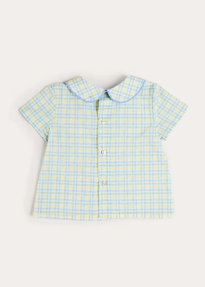 Pip Check Button Detail Short Sleeve Shirt in Green (12mths-5yrs) SHIRTS from Pepa London