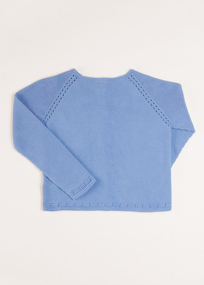 Plain Cardigan in Blue (6mths-10yrs) KNITWEAR from Pepa London