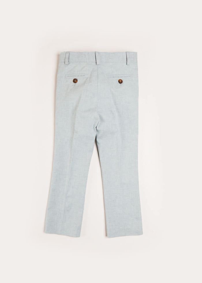 Plain Light Linen Suit Trousers in Blue (4-10yrs) TROUSERS from Pepa London