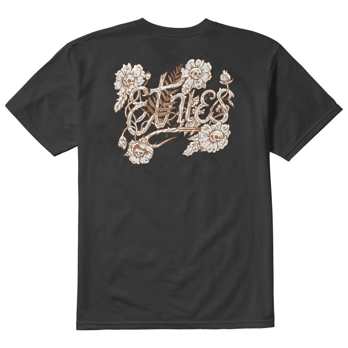 Polera Skull Flowes Black