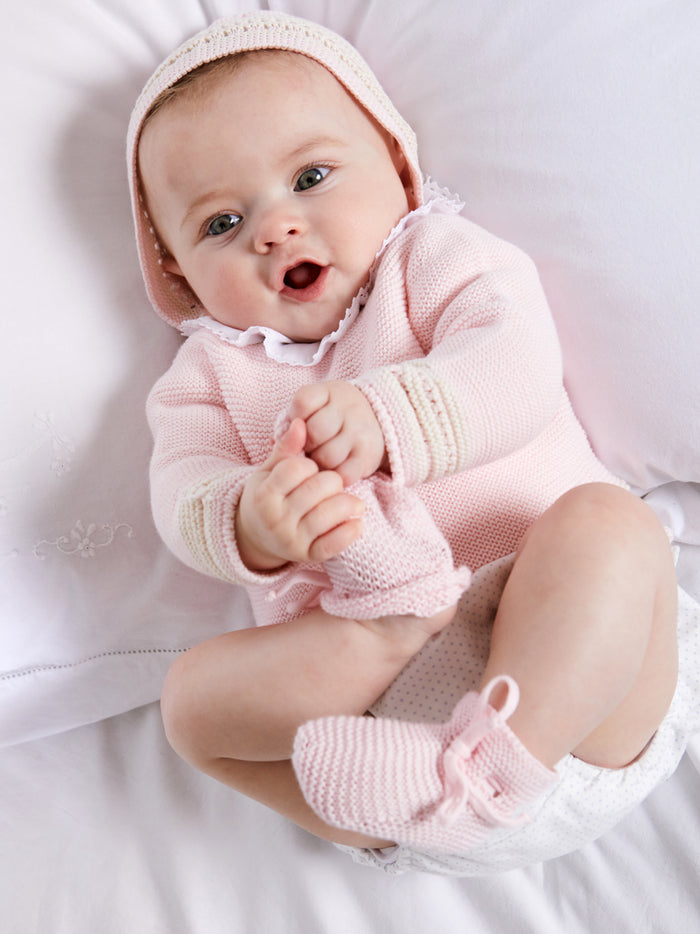 Ruffle Collar Lace Trim Cotton Bodysuit in White (1mths-3yrs) TOPS & BODYSUITS from Pepa London