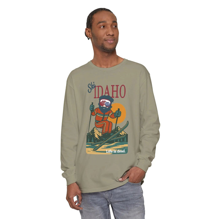 Ski Idaho - Life is DeadMountain Collection Garment-Dyed Long Sleeve T-Shirt
