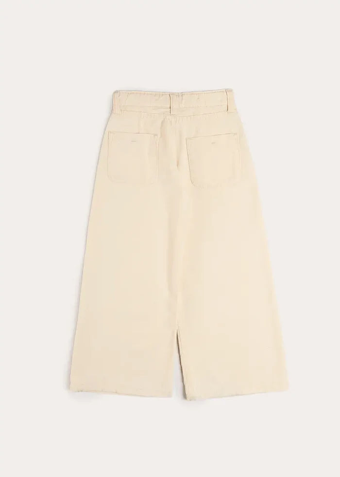 Soft Cotton Wide Leg Trousers in Cream (2-12yrs) TROUSERS from Pepa London