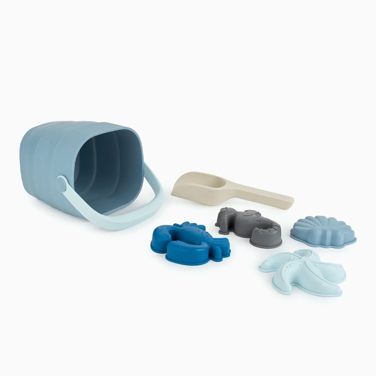 KIDLY by MORI Bucket, Spade & Sand Mold Set - Blue