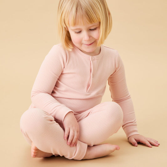 Blush Ribbed Pyjamas