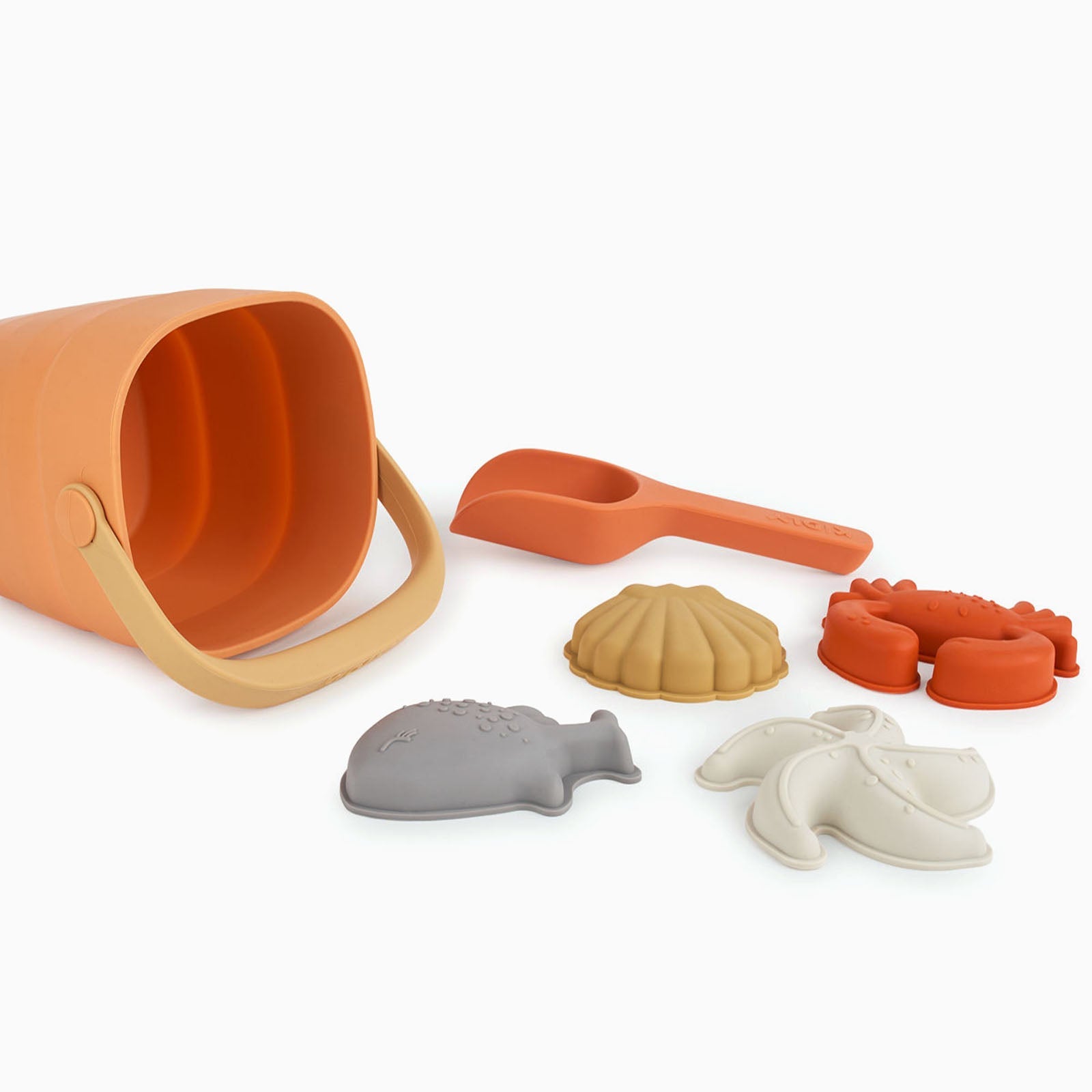 KIDLY by MORI Bucket, Spade & Sand Mold Set - Orange