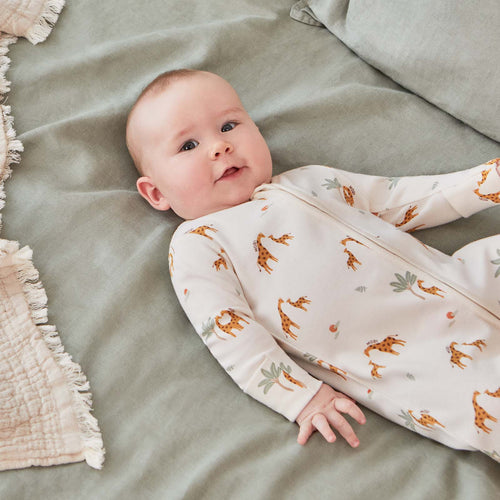 Giraffe Print Clever Zip Sleepsuit