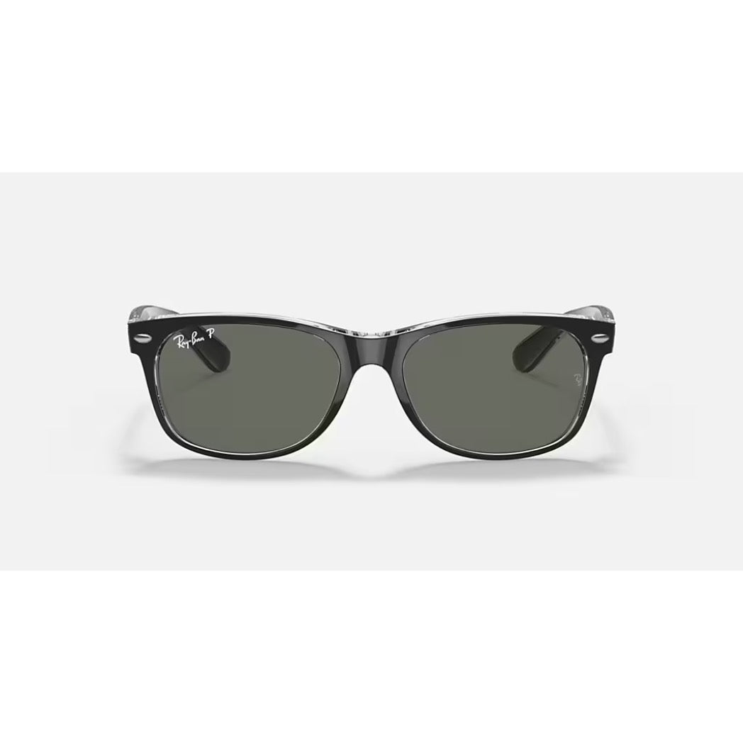 RAYBAN - NEW WAYFARER | Black on Transparent w/ Green Polarized