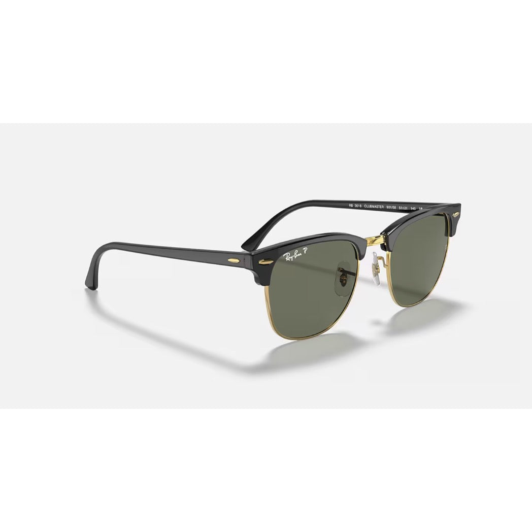 RAYBAN - CLUBMASTER | Black Arista w/ Green Polarized
