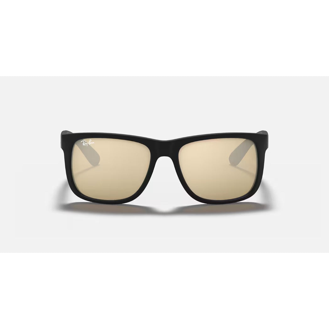 RAYBAN - JUSTIN | Black Rubber w/ Light Brown Gold Flash