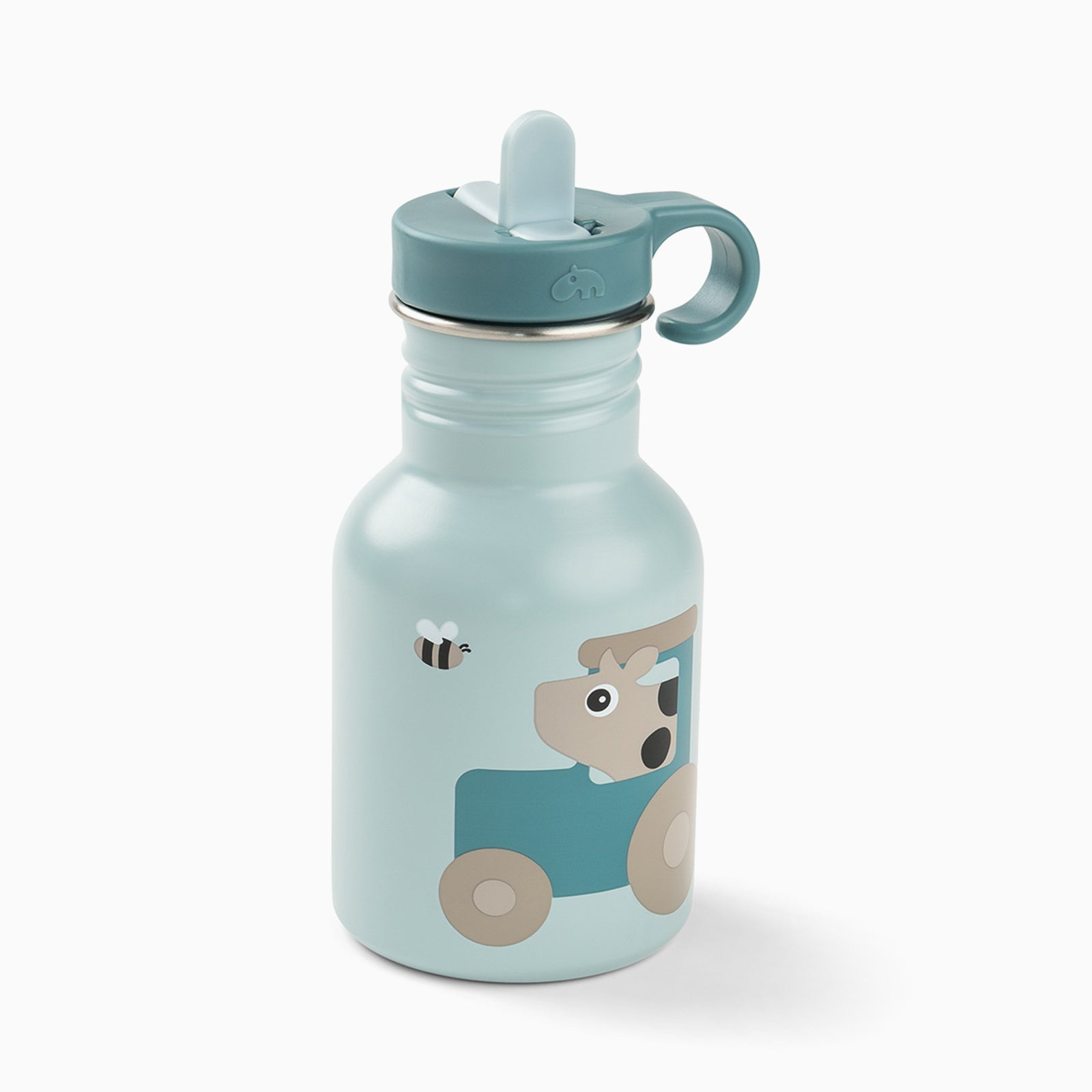 Done by Deer Metal Bottle - Tiny Farm Blue 350ml