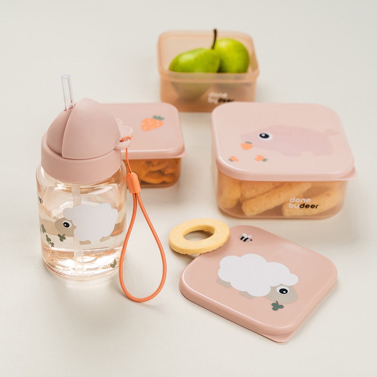 Done by Deer Straw Bottle 280ml - Tiny Farm Powder