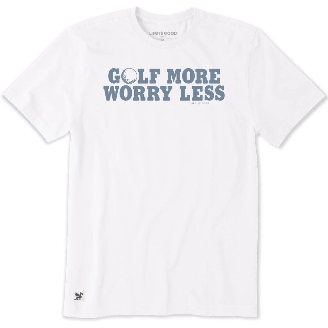 LIFE IS GOOD - MENS CRUSHER TEE | Golf More Golf Ball Cloud White