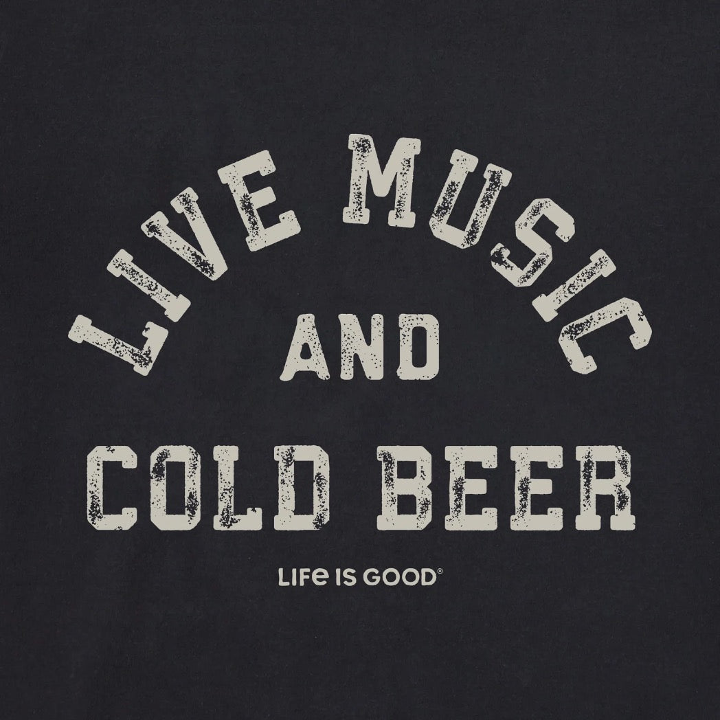 LIFE IS GOOD - WOMENS CRUSHER BOXY TEE | Live Music Faded Black