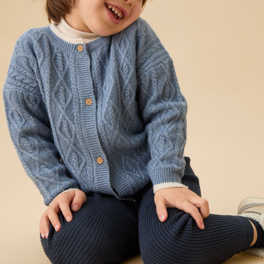 Blue Chunky Cardigan