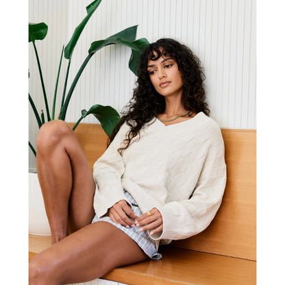 RVCA - HARMONY V NECK SWEATER | SAND