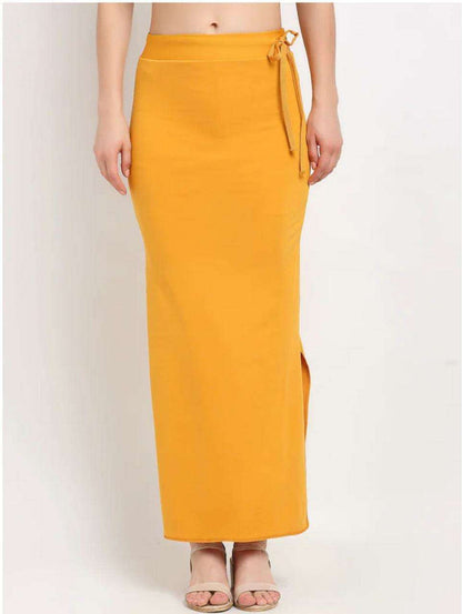 24hr Dispatch - 18 Colours - Womens Stretchy ShapeWear Saree Petticoat with side slit and drawstring