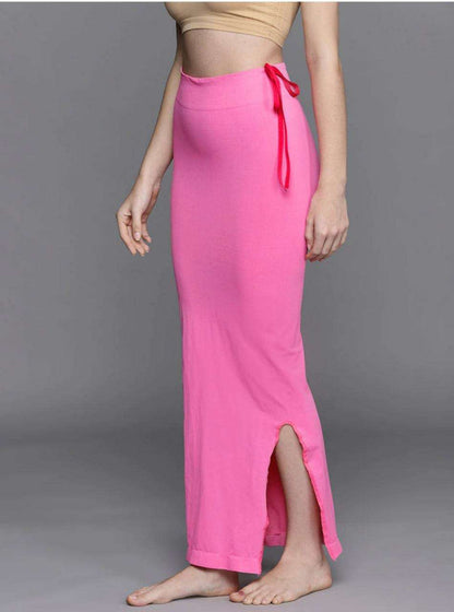 24hr Dispatch - 18 Colours - Womens Stretchy ShapeWear Saree Petticoat with side slit and drawstring