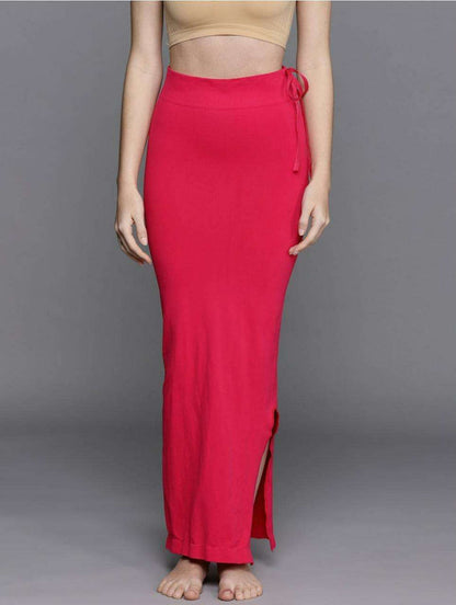 24hr Dispatch - 18 Colours - Womens Stretchy ShapeWear Saree Petticoat with side slit and drawstring
