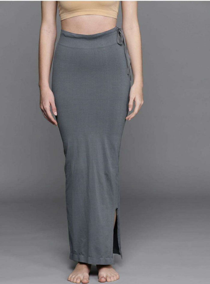 24hr Dispatch - 18 Colours - Womens Stretchy ShapeWear Saree Petticoat with side slit and drawstring
