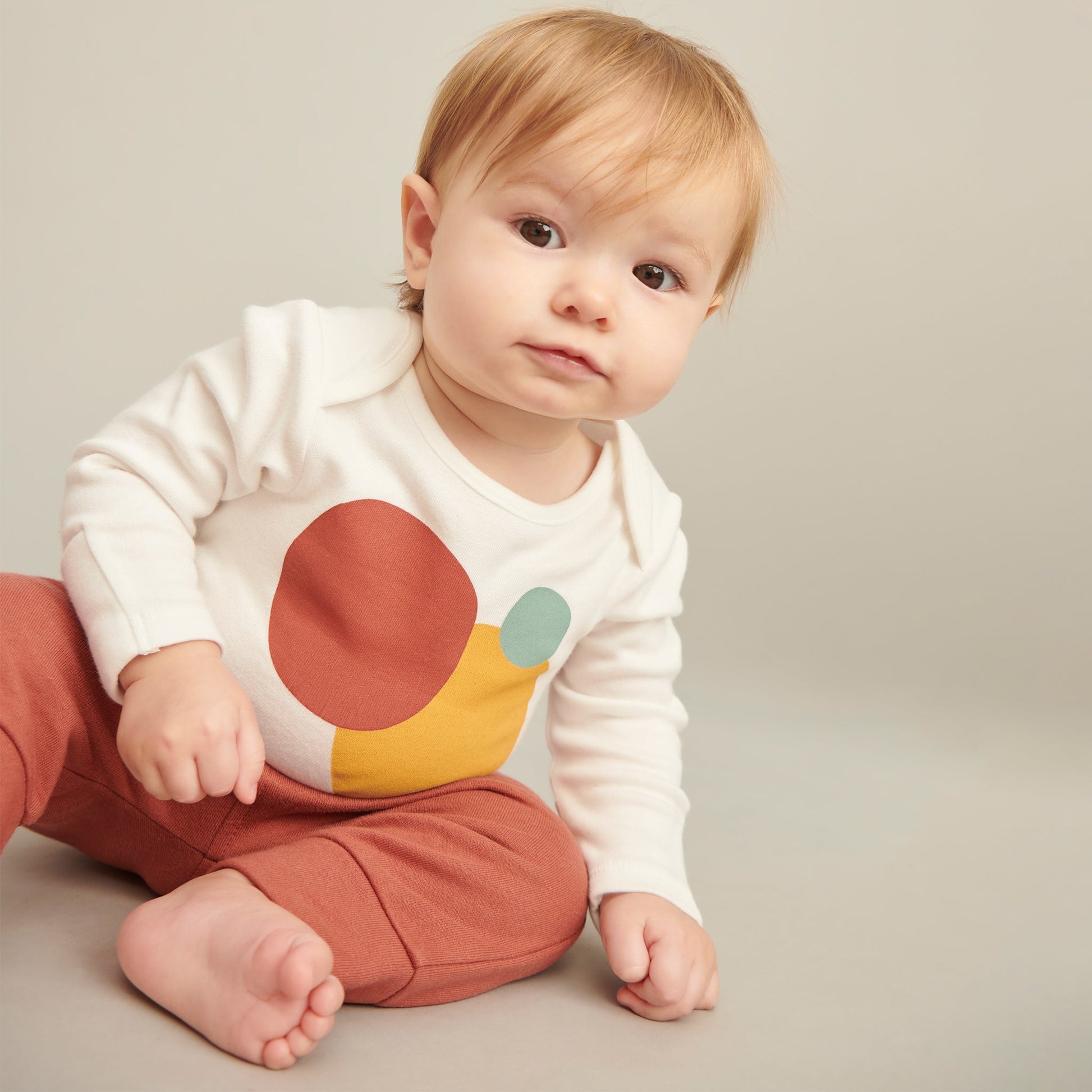 Caramel  Stripe & Pebble Long Sleeve Bodysuit 4 Pack