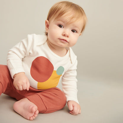 Caramel  Stripe & Pebble Long Sleeve Bodysuit 4 Pack