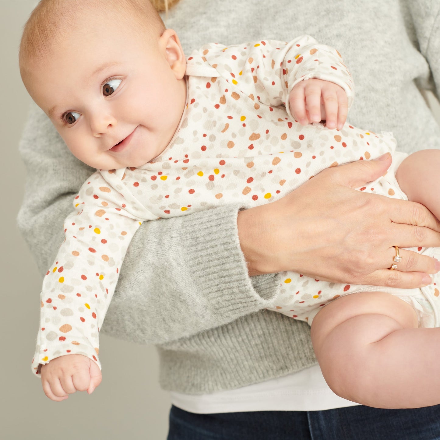 Caramel  Stripe & Pebble Long Sleeve Bodysuit 4 Pack