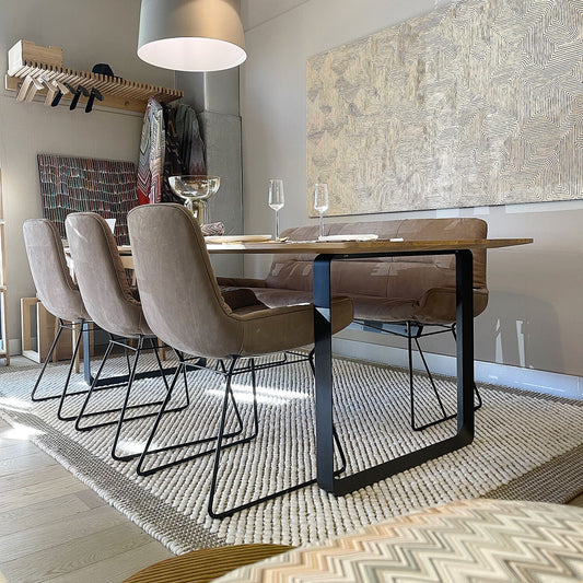 freifrau | leya bench 160cm | wire frame | cayenne walnut leather