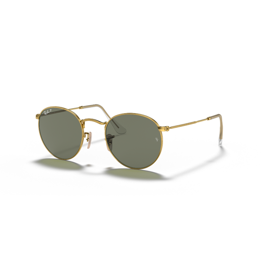 RAYBAN - ROUND METAL |  Matte Arista w/ Green Polarized